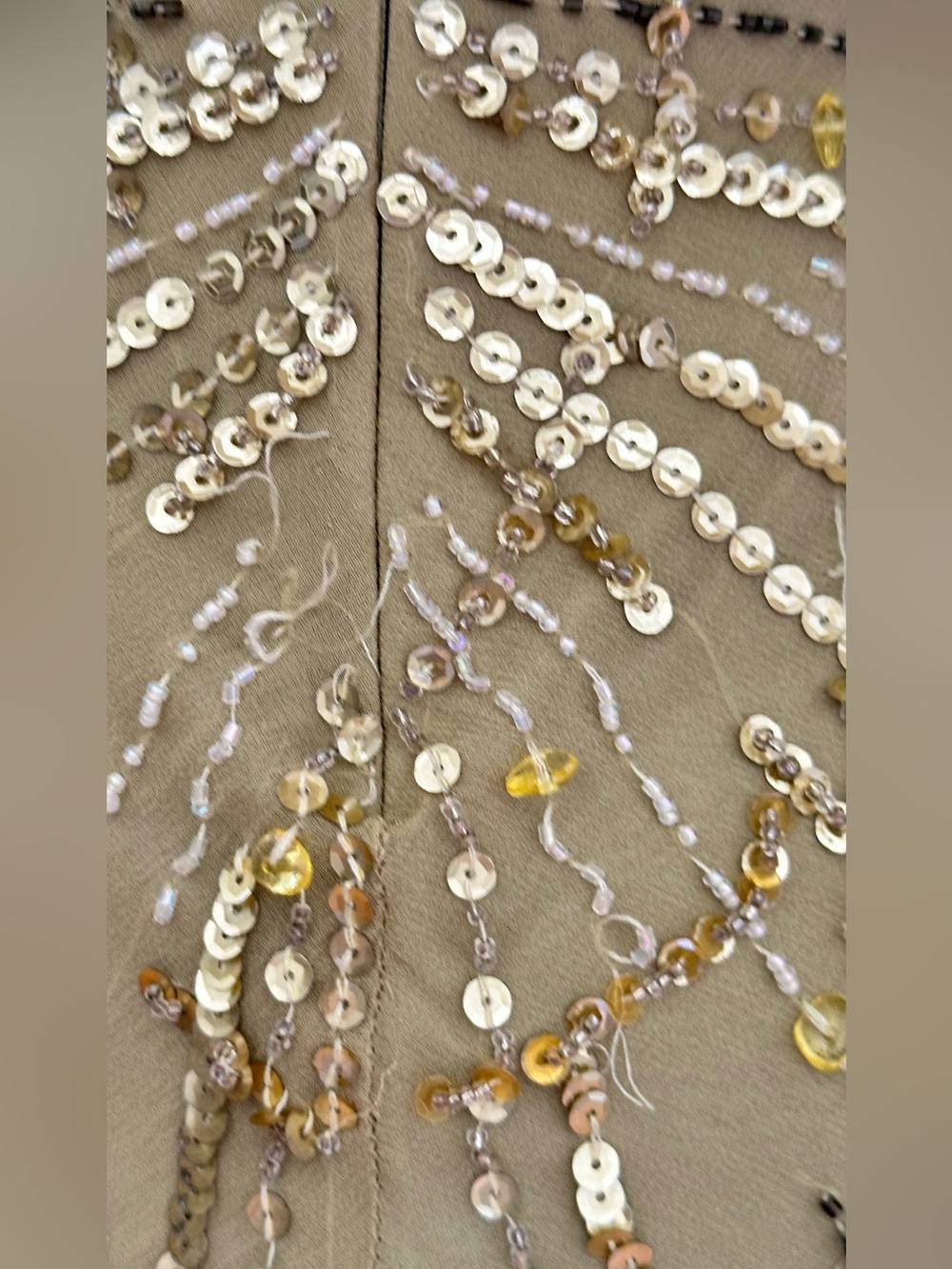 Gold Sequin High-Low Ruffle Dress - Picture 4 of 5